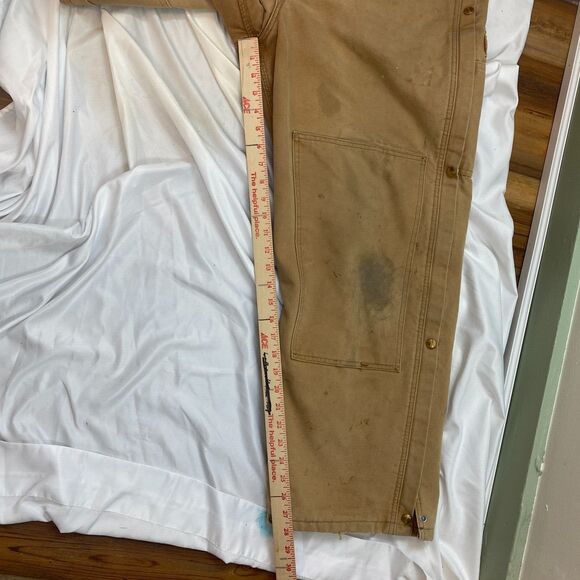 Carhartt Overalls Size L Duck Bib Quilted Double Knee Workwear 14806 USA Vintage - Picture 14 of 16